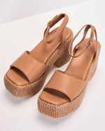 Cognac % Briellee Chunky Platform Heeled Sandals-2