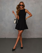Black % Pippen Fit And Flare Mini Dress-1