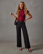 Rugged Charm Stretch High Rise Wide Leg Color Jeans