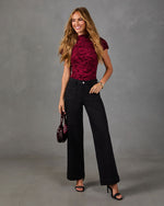 Rugged Charm Stretch High Rise Wide Leg Color Jeans