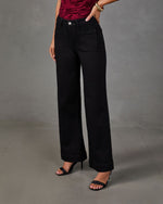 Rugged Charm Stretch High Rise Wide Leg Color Jeans