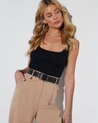 Main Moment Wide Square Buckle Belt