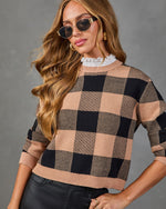 Kinsleigh Knit Plaid Sweater