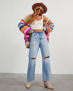 Multi % Oh Happy Day Pocketed Knit Cardigan-5