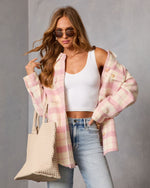 Winter Darling Plaid Button Up Shirt Jacket