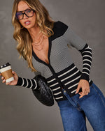Shelia Striped Ribbed Knit Top