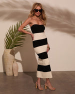 Anika Striped Bodycon Midi Dress