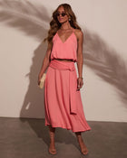 Peach % Sharena Surplice Crop Top-1