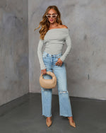 Grey % Needed Me Ruched Off The Shoulder Top-12