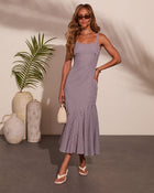 Tide Turns Cotton Gingham Maxi Dress