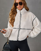 Chill Whispers Contrast Trim Faux Fur Jacket