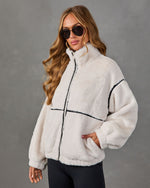 Chill Whispers Contrast Trim Faux Fur Jacket