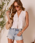 Salt Air Lace Front Tie Top