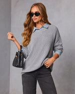 Slow Moments Twofer Denim Trim Sweater