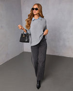 Slow Moments Twofer Denim Trim Sweater