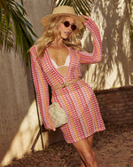 Jet Set Striped Coverup Mini Dress