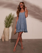 Clarklen Tiered Denim Mini Dress