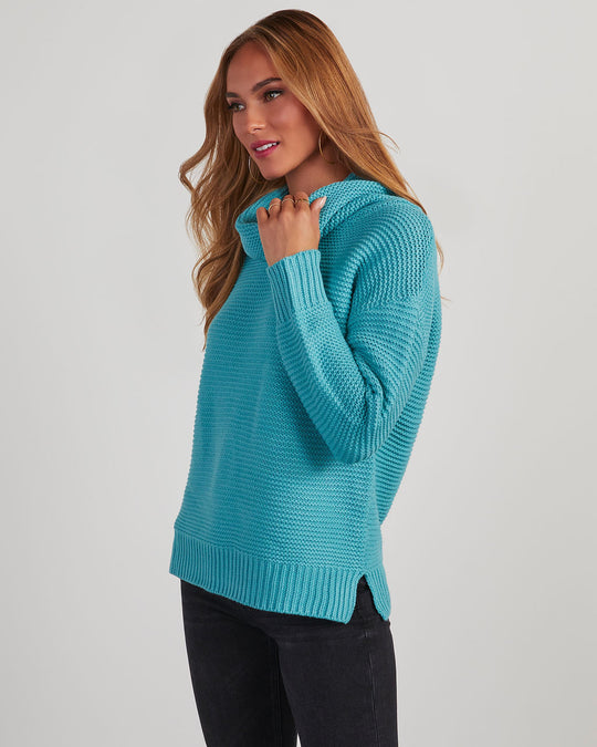 Turquoise % Denise Knit Sweater-2