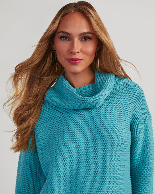 Turquoise % Denise Knit Sweater-3