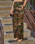 Jennae Rigid High Rise Straight Leg Camo Print Jeans