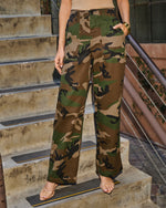 Jennae Rigid High Rise Straight Leg Camo Print Jeans
