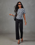 Jayde Plaid Short Sleeve Top