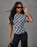 Jayde Plaid Short Sleeve Top