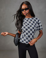 Jayde Plaid Short Sleeve Top
