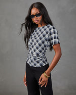 Jayde Plaid Short Sleeve Top