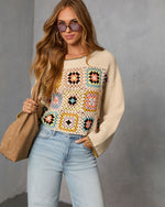 Melenia Abstract Crochet Sweater