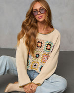 Melenia Abstract Crochet Sweater