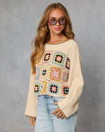 Melenia Abstract Crochet Sweater