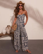 Island Daydream Abstract Palm Print Jumpsuit