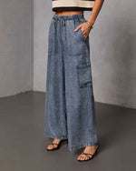 Blue Hour Chambray Cargo Pants