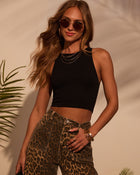 Black % Kiki Knit Crop Top-1