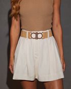 Staci Straw Stretch Belt