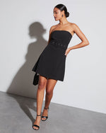 Black % Valla Strapless Belted Mini Dress-2
