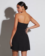 Black % Valla Strapless Belted Mini Dress-4