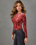 Rustic Romance Mesh Flocked Floral Bodysuit