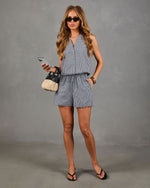 Minimal Romance Linen Blend Drawstring Gingham Shorts