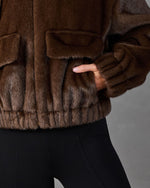 Chai Chat Faux Fur Funnel Neck Jacket