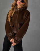 Chai Chat Faux Fur Funnel Neck Jacket
