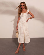 Refined Muse Floral Fit and Flare Midi Dress