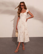 Refined Muse Floral Fit and Flare Midi Dress