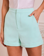 Aqua % Standards Pocketed Tailored Shorts-3