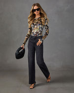 Wilted Romance Floral Velvet Bodysuit