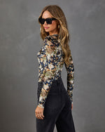 Wilted Romance Floral Velvet Bodysuit