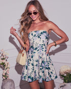 Caylie Floral Strapless Mini Dress