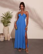 Ocean Muse Halter Neck Maxi Dress
