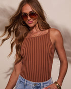Camel % Mariana Ribbed Knit Tank-1